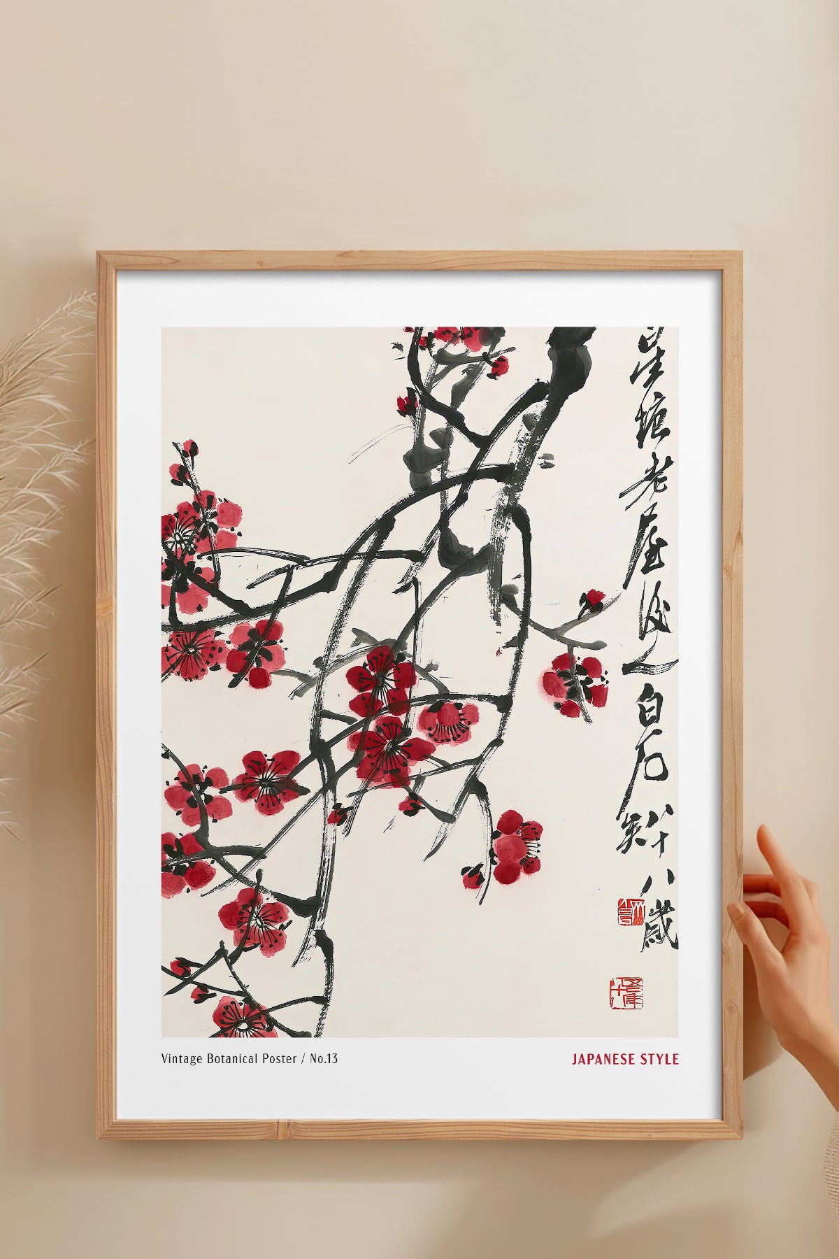 HOMEPACK Ahşap Çerçeveli Tablo Çerçeveli Poster Sanatsal Modern Duvar Dekoru JPN-58