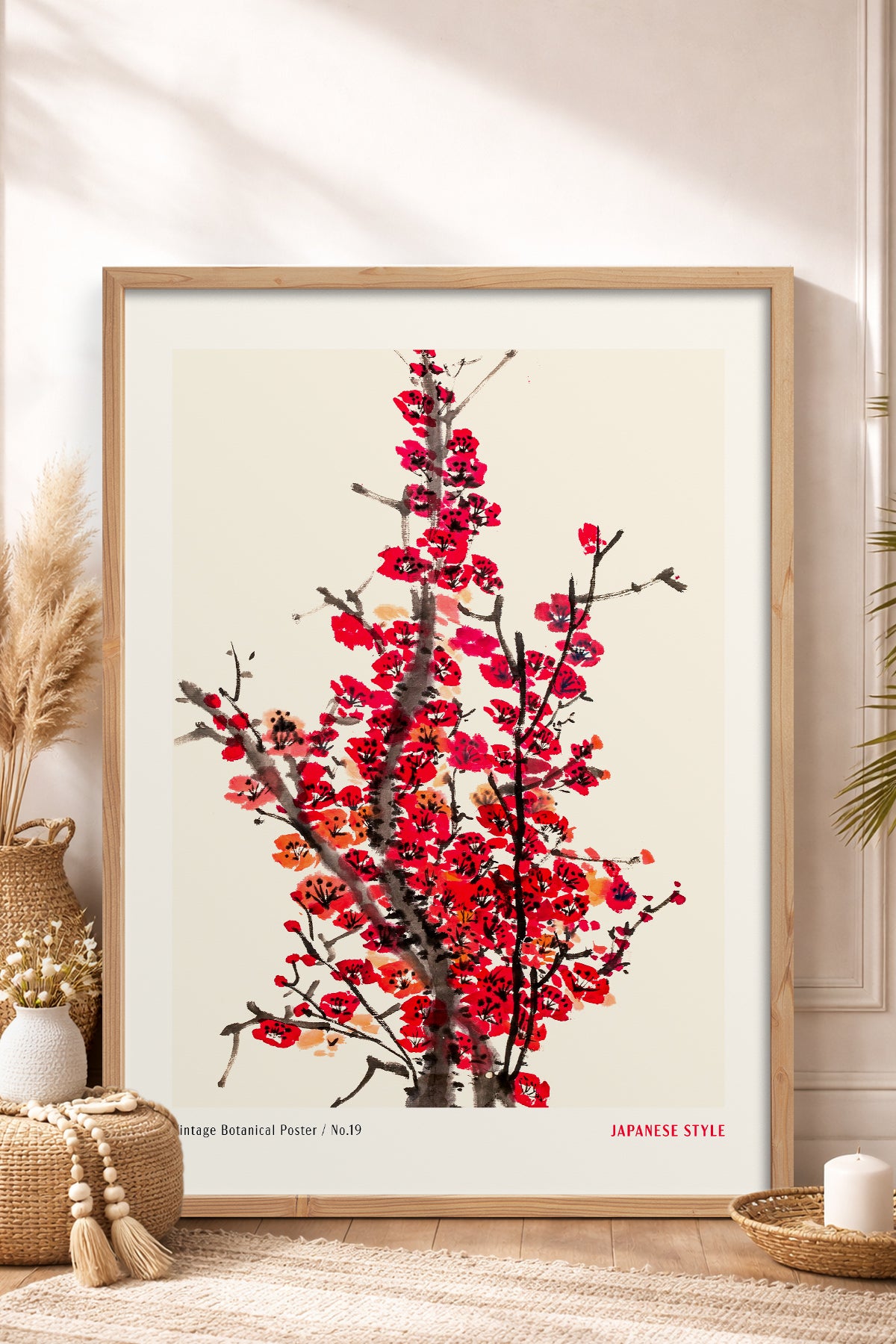HOMEPACK Ahşap Çerçeveli Tablo Çerçeveli Poster Sanatsal Modern Duvar Dekoru JPN-64