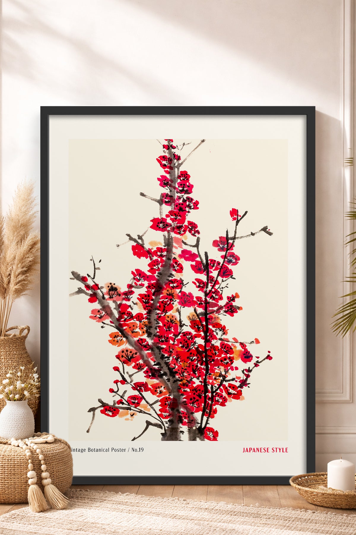 HOMEPACK Ahşap Çerçeveli Tablo Çerçeveli Poster Sanatsal Modern Duvar Dekoru JPN-64