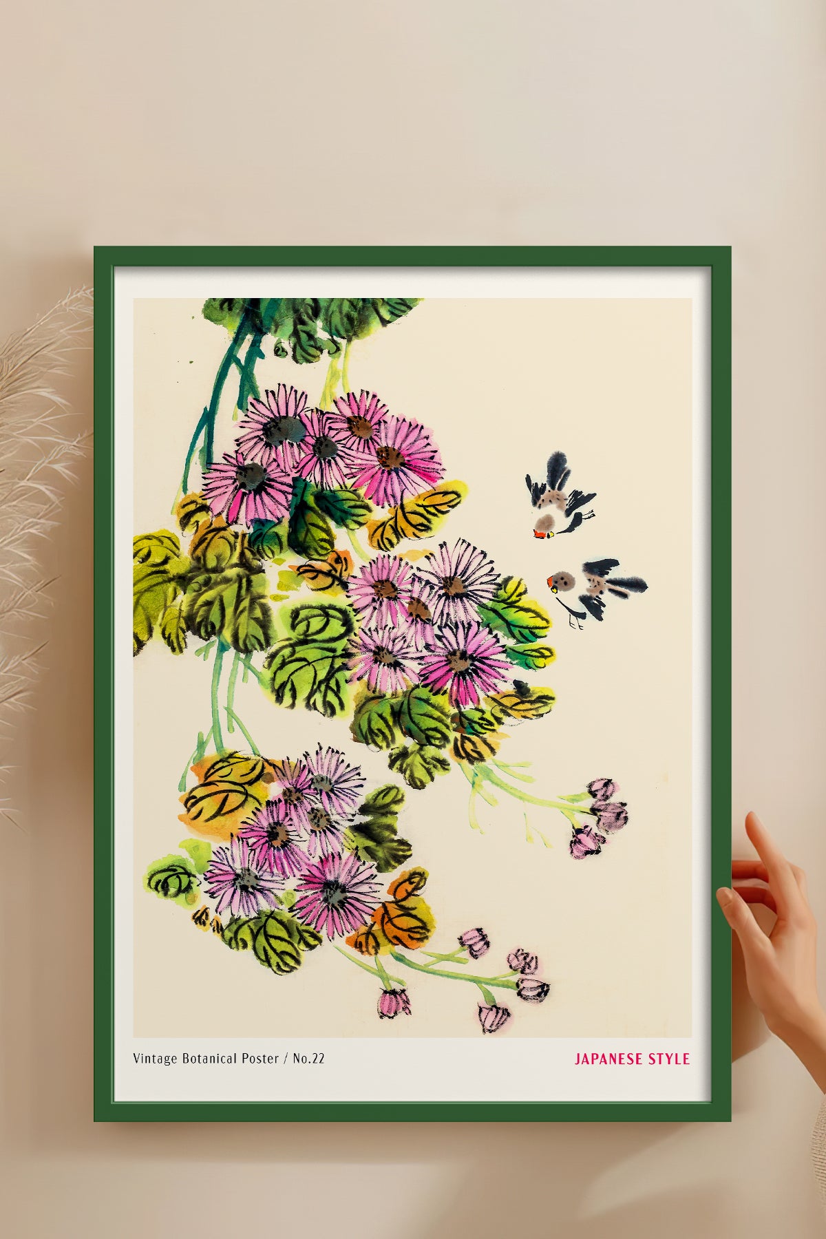 HOMEPACK Ahşap Çerçeveli Tablo Çerçeveli Poster Sanatsal Modern Duvar Dekoru JPN-067