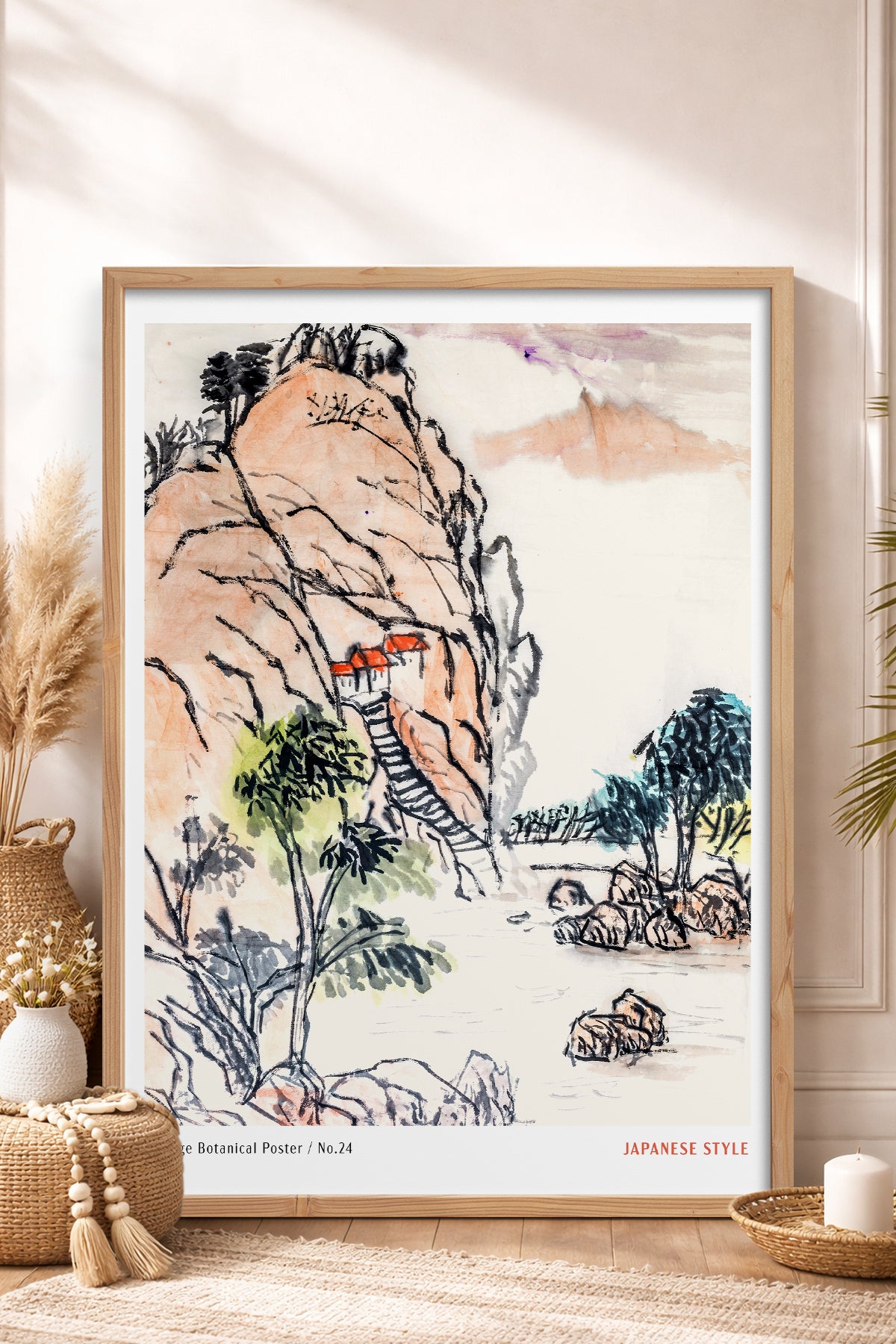 HOMEPACK Ahşap Çerçeveli Tablo Çerçeveli Poster Sanatsal Modern Duvar Dekoru JPN-69
