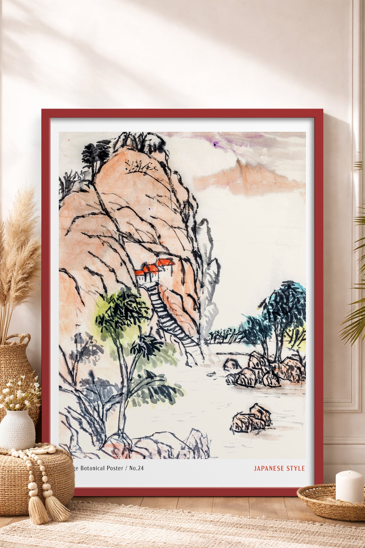 HOMEPACK Ahşap Çerçeveli Tablo Çerçeveli Poster Sanatsal Modern Duvar Dekoru JPN-69