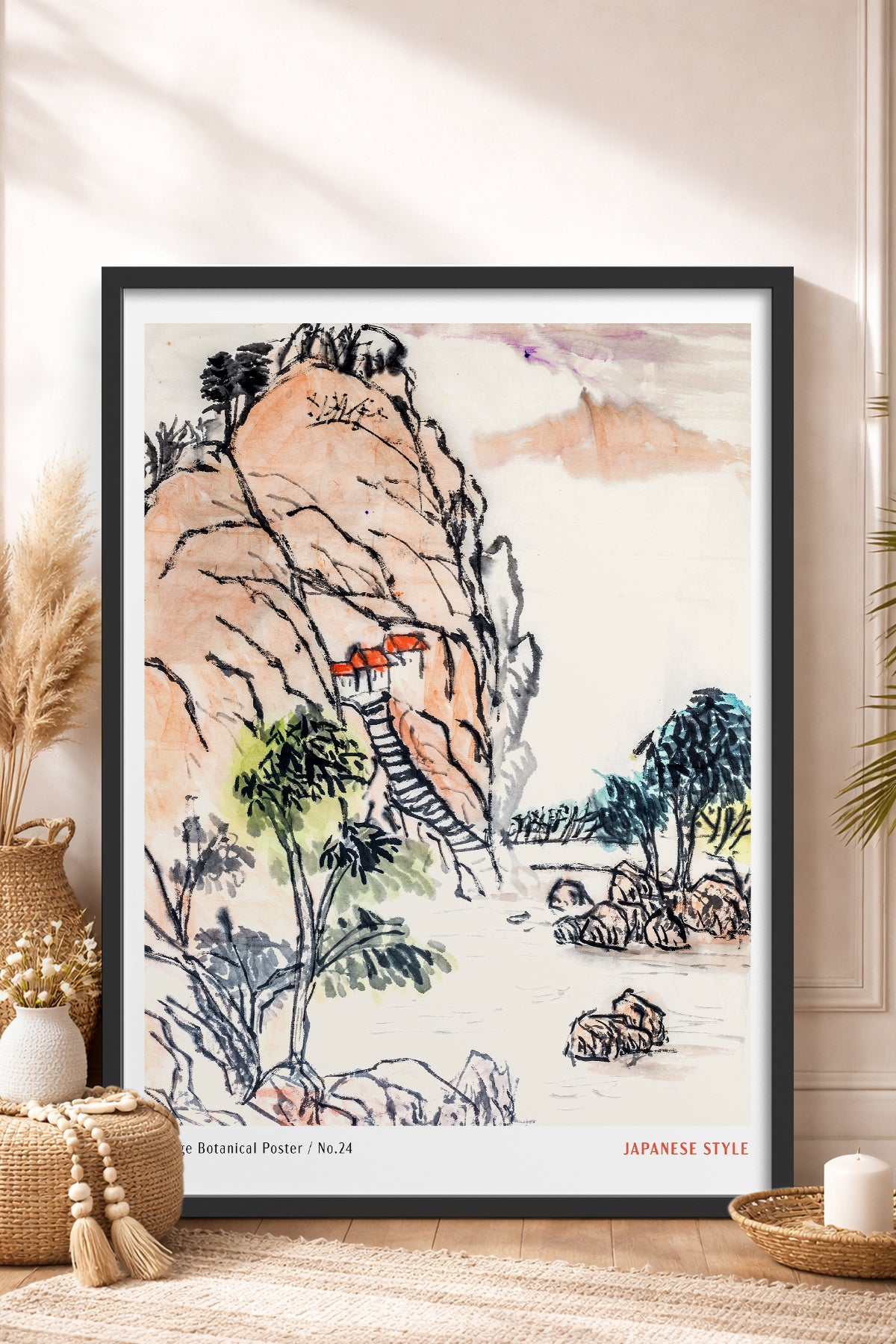 HOMEPACK Ahşap Çerçeveli Tablo Çerçeveli Poster Sanatsal Modern Duvar Dekoru JPN-69