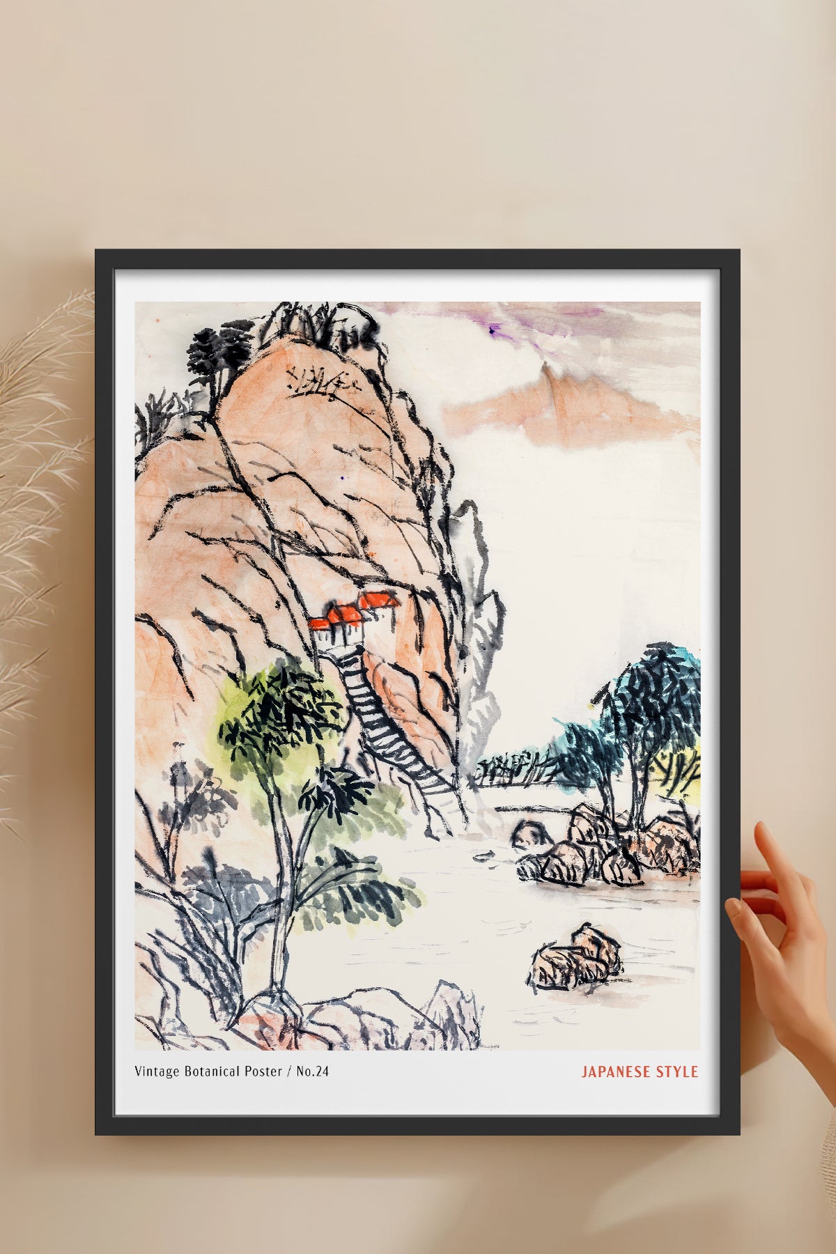 HOMEPACK Ahşap Çerçeveli Tablo Çerçeveli Poster Sanatsal Modern Duvar Dekoru JPN-69