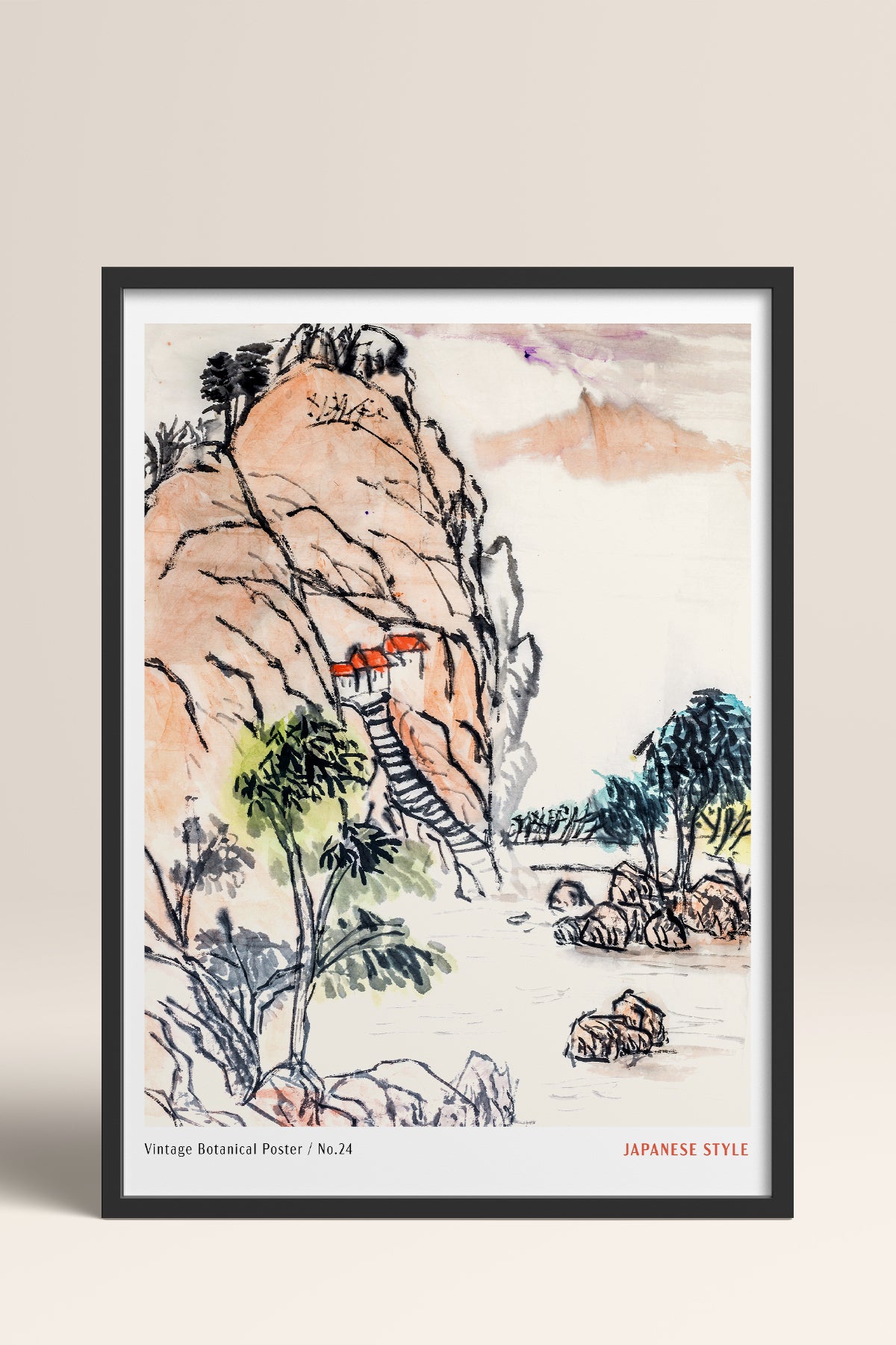 HOMEPACK Ahşap Çerçeveli Tablo Çerçeveli Poster Sanatsal Modern Duvar Dekoru JPN-69