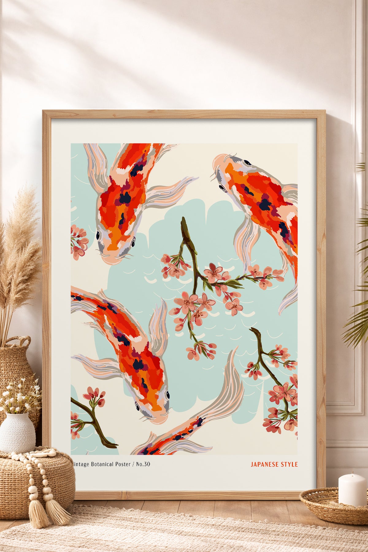 HOMEPACK Ahşap Çerçeveli Tablo Çerçeveli Poster Sanatsal Modern Duvar Dekoru JPN-75