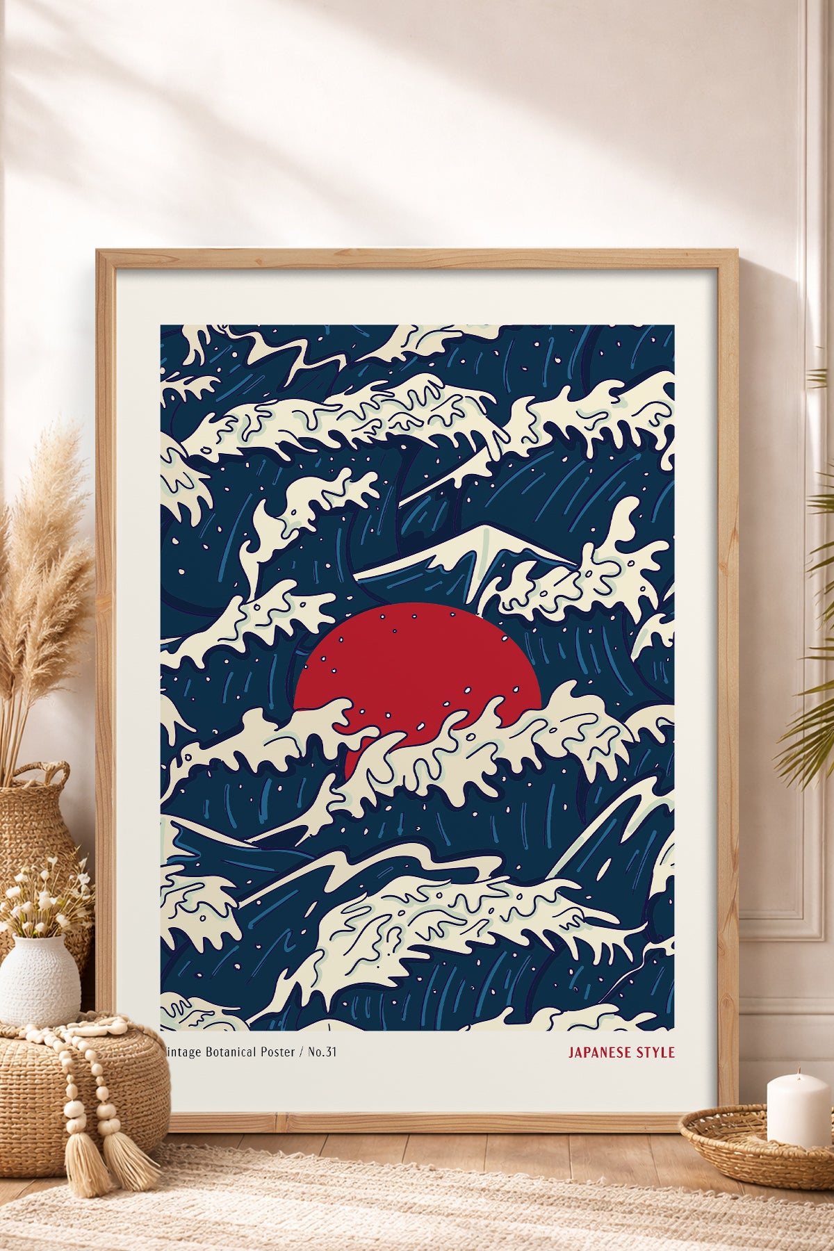 HOMEPACK Ahşap Çerçeveli Tablo Çerçeveli Poster Sanatsal Modern Duvar Dekoru JPN-77