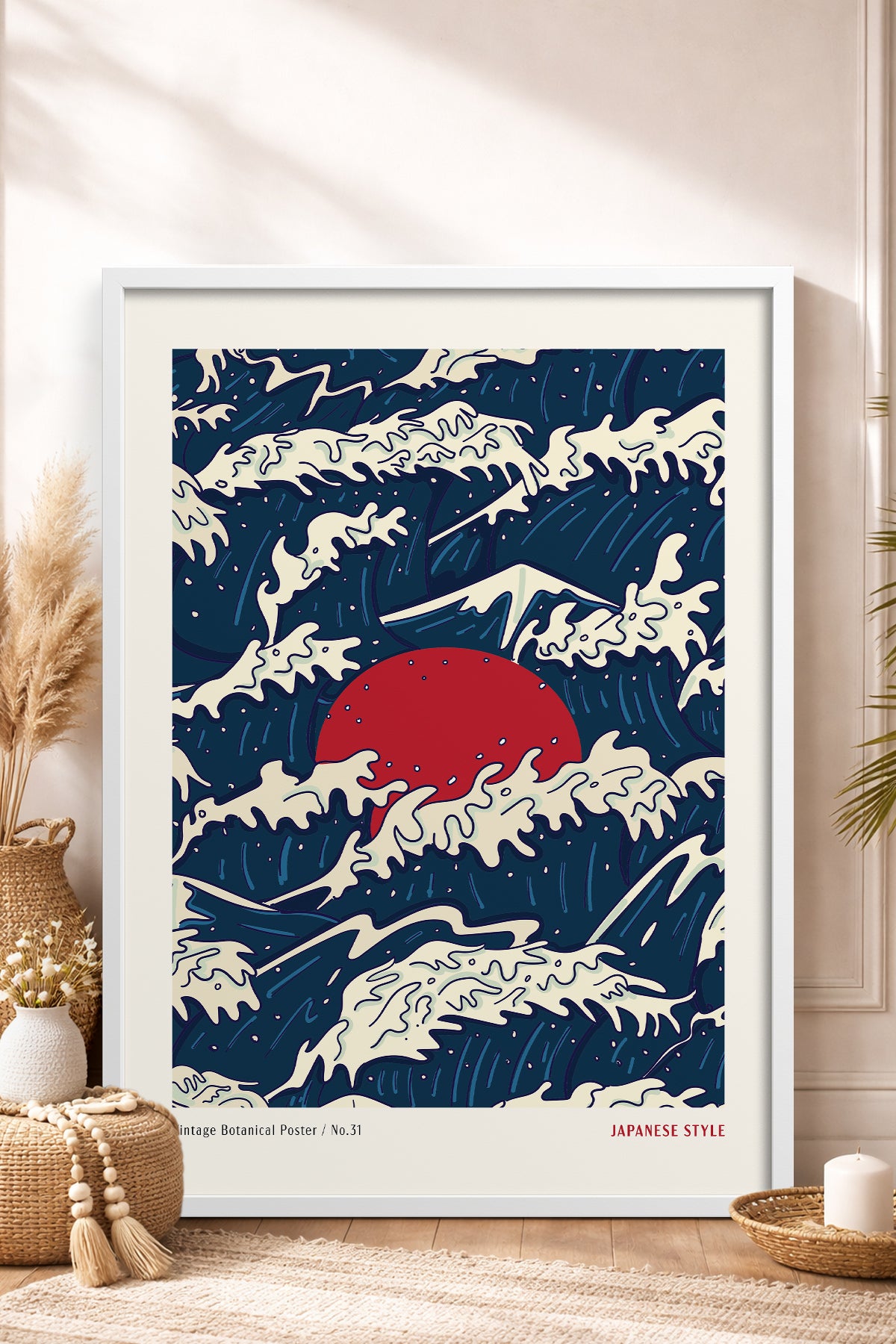 HOMEPACK Ahşap Çerçeveli Tablo Çerçeveli Poster Sanatsal Modern Duvar Dekoru JPN-77