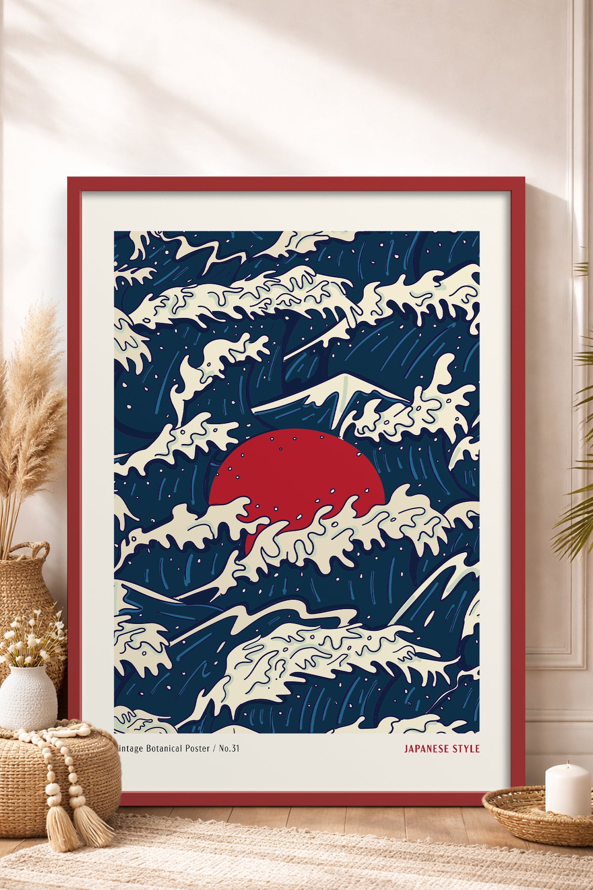 HOMEPACK Ahşap Çerçeveli Tablo Çerçeveli Poster Sanatsal Modern Duvar Dekoru JPN-77