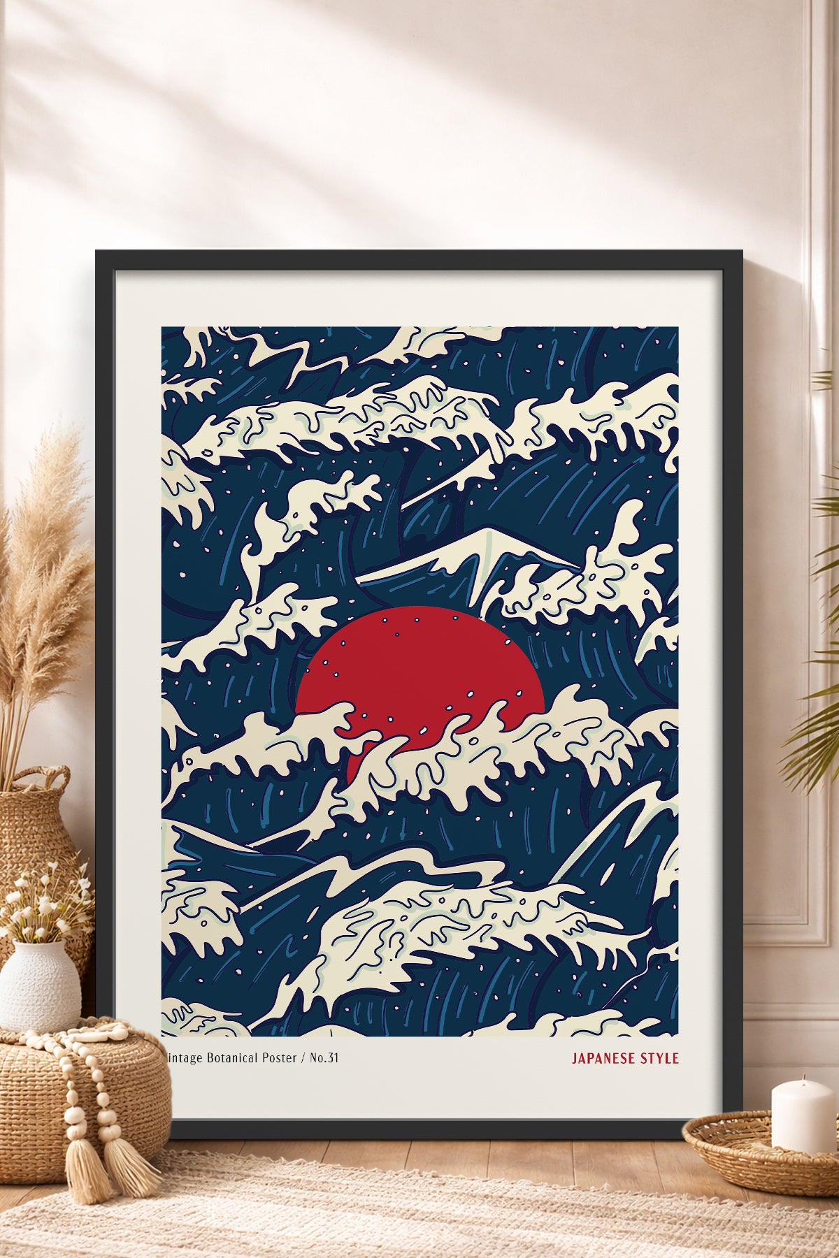 HOMEPACK Ahşap Çerçeveli Tablo Çerçeveli Poster Sanatsal Modern Duvar Dekoru JPN-77