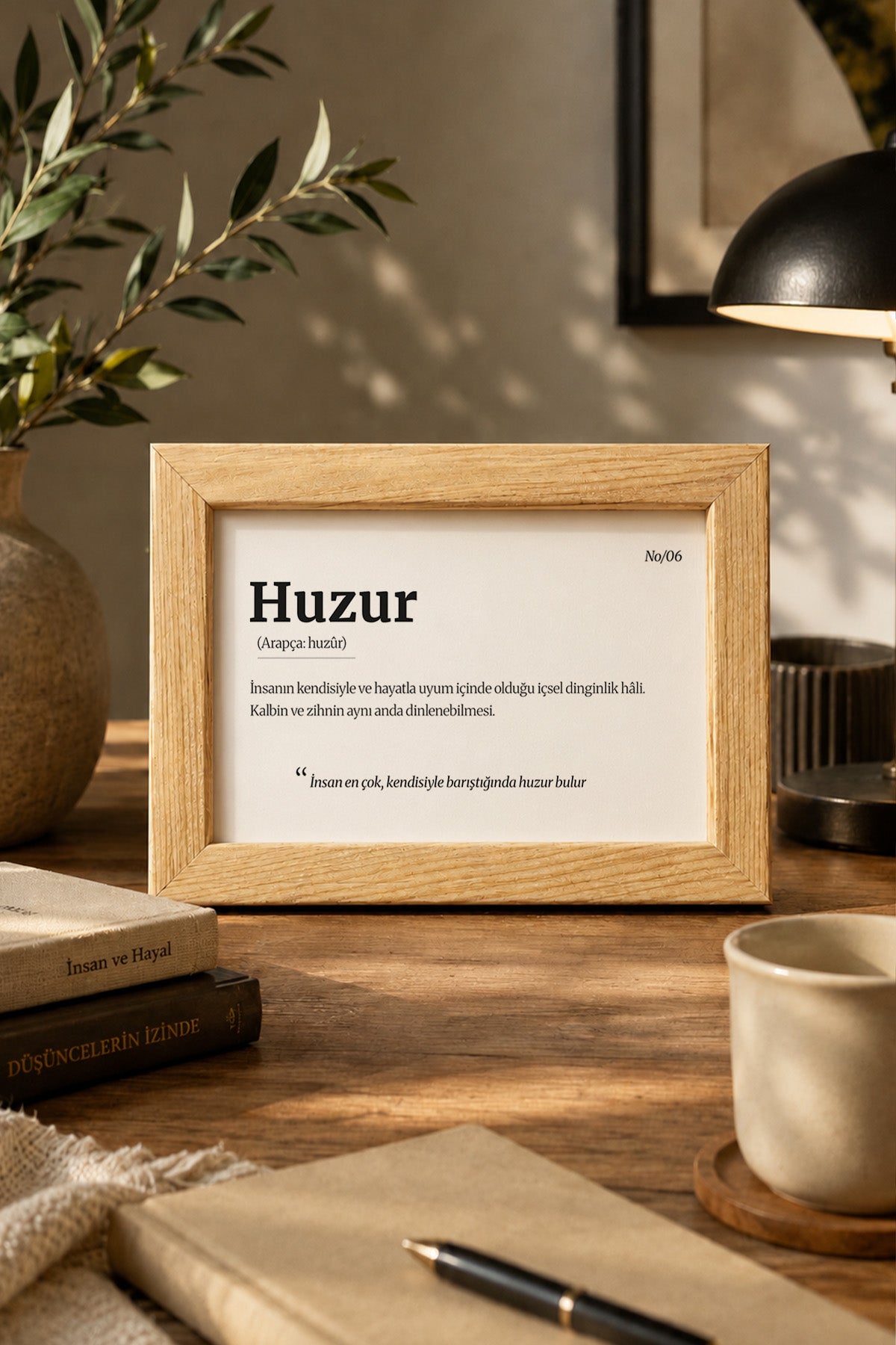 Huzur | Ahşap Masaüstü ve Duvar Dekoru 10x15 cm