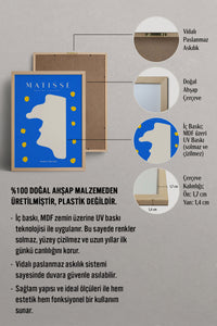 HOMEPACK Ahşap Çerçeveli Tablo Çerçeveli Poster Sanatsal Modern Duvar Dekoru MATISSE-04