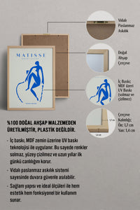 HOMEPACK Ahşap Çerçeveli Tablo Çerçeveli Poster Sanatsal Modern Duvar Dekoru MATISSE-05