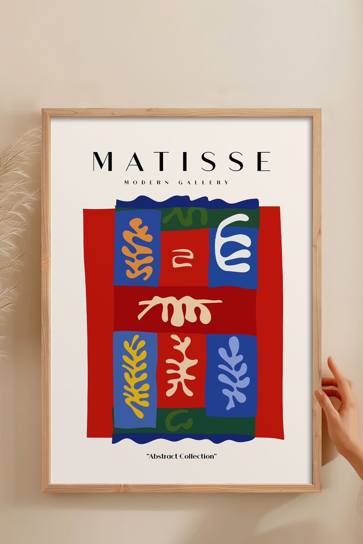 HOMEPACK Ahşap Çerçeveli Tablo Çerçeveli Poster Sanatsal Modern Duvar Dekoru MATISSE-07
