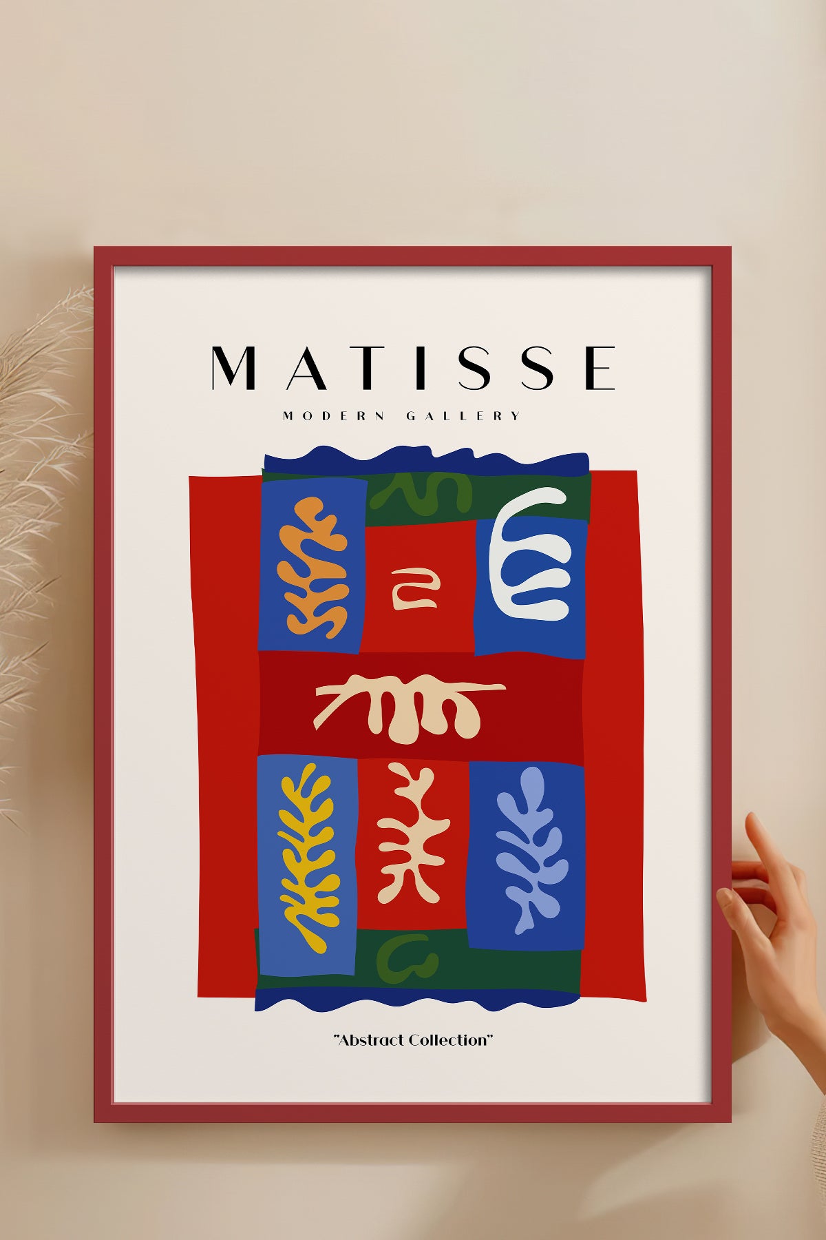 HOMEPACK Ahşap Çerçeveli Tablo Çerçeveli Poster Sanatsal Modern Duvar Dekoru MATISSE-07