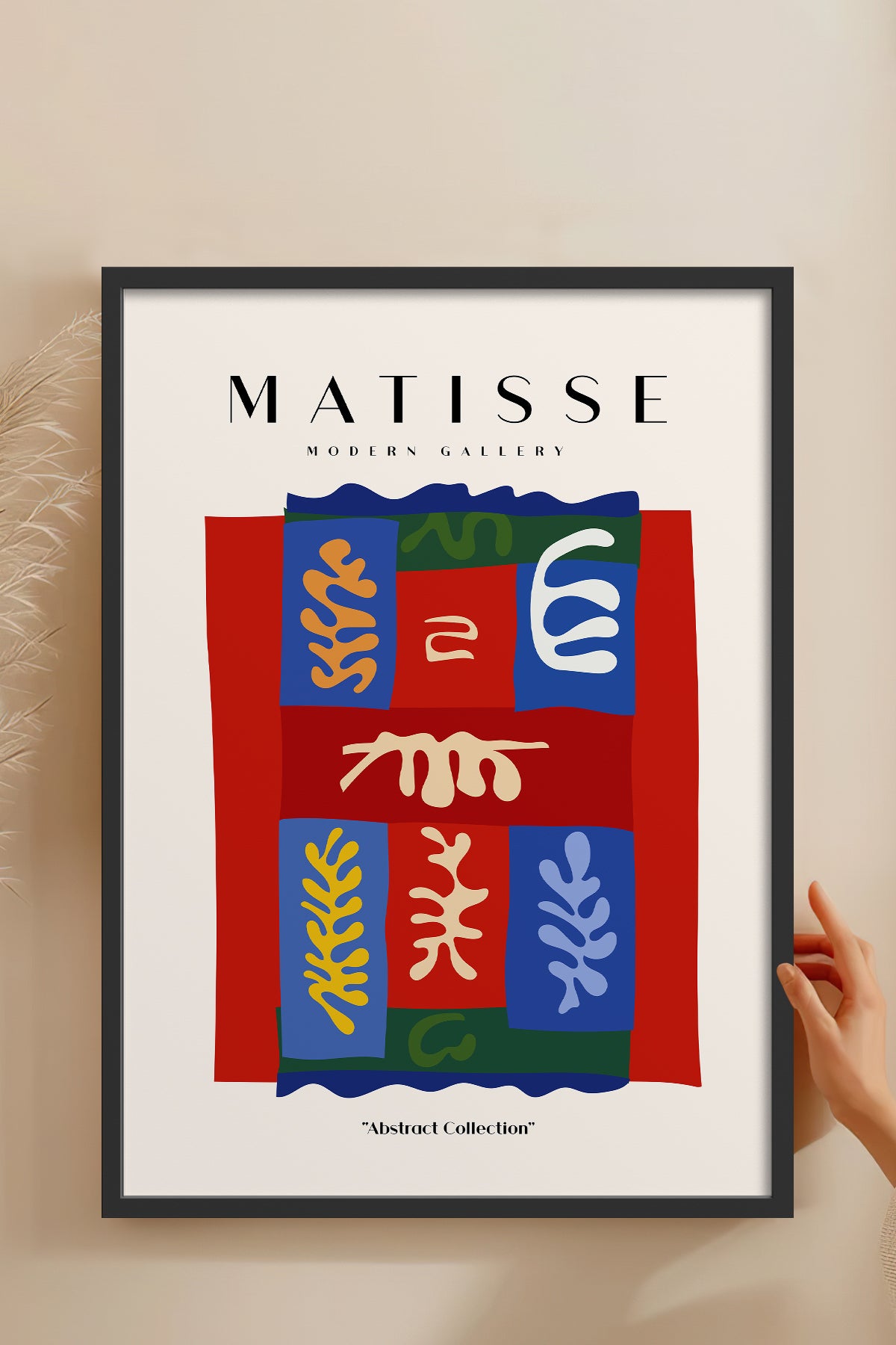 HOMEPACK Ahşap Çerçeveli Tablo Çerçeveli Poster Sanatsal Modern Duvar Dekoru MATISSE-07