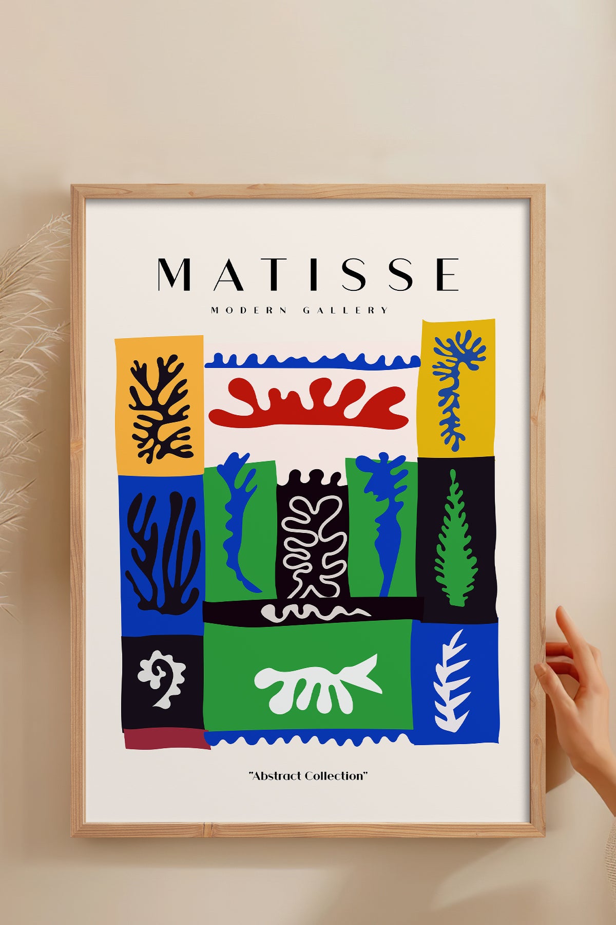HOMEPACK Ahşap Çerçeveli Tablo Çerçeveli Poster Sanatsal Modern Duvar Dekoru MATISSE-09