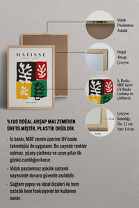 HOMEPACK Ahşap Çerçeveli Tablo Çerçeveli Poster Sanatsal Modern Duvar Dekoru MATISSE-11