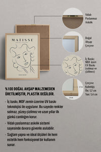 HOMEPACK Ahşap Çerçeveli Tablo Çerçeveli Poster Sanatsal Modern Duvar Dekoru MATISSE-13
