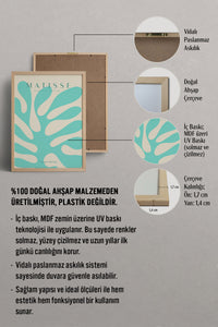 HOMEPACK Ahşap Çerçeveli Tablo Çerçeveli Poster Sanatsal Modern Duvar Dekoru MATISSE-20