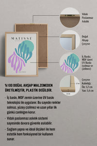 HOMEPACK Ahşap Çerçeveli Tablo Çerçeveli Poster Sanatsal Modern Duvar Dekoru MATISSE-23