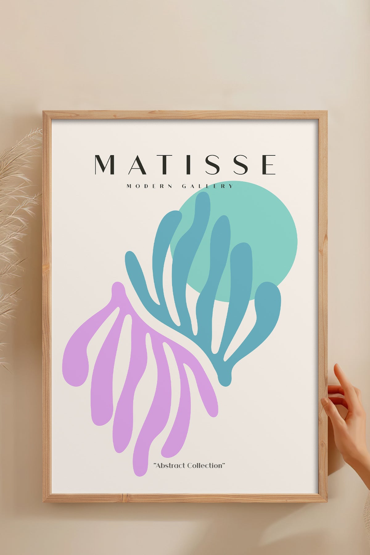 HOMEPACK Ahşap Çerçeveli Tablo Çerçeveli Poster Sanatsal Modern Duvar Dekoru MATISSE-23