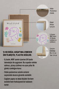 HOMEPACK Ahşap Çerçeveli Tablo Çerçeveli Poster Sanatsal Modern Duvar Dekoru MATISSE-24