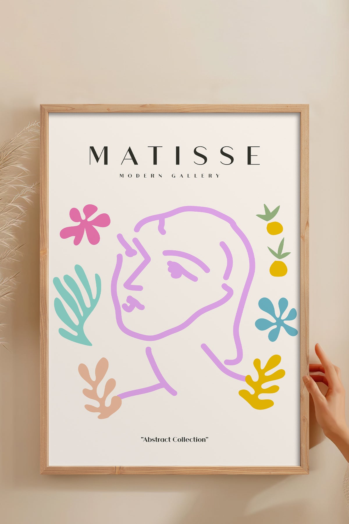 HOMEPACK Ahşap Çerçeveli Tablo Çerçeveli Poster Sanatsal Modern Duvar Dekoru MATISSE-24