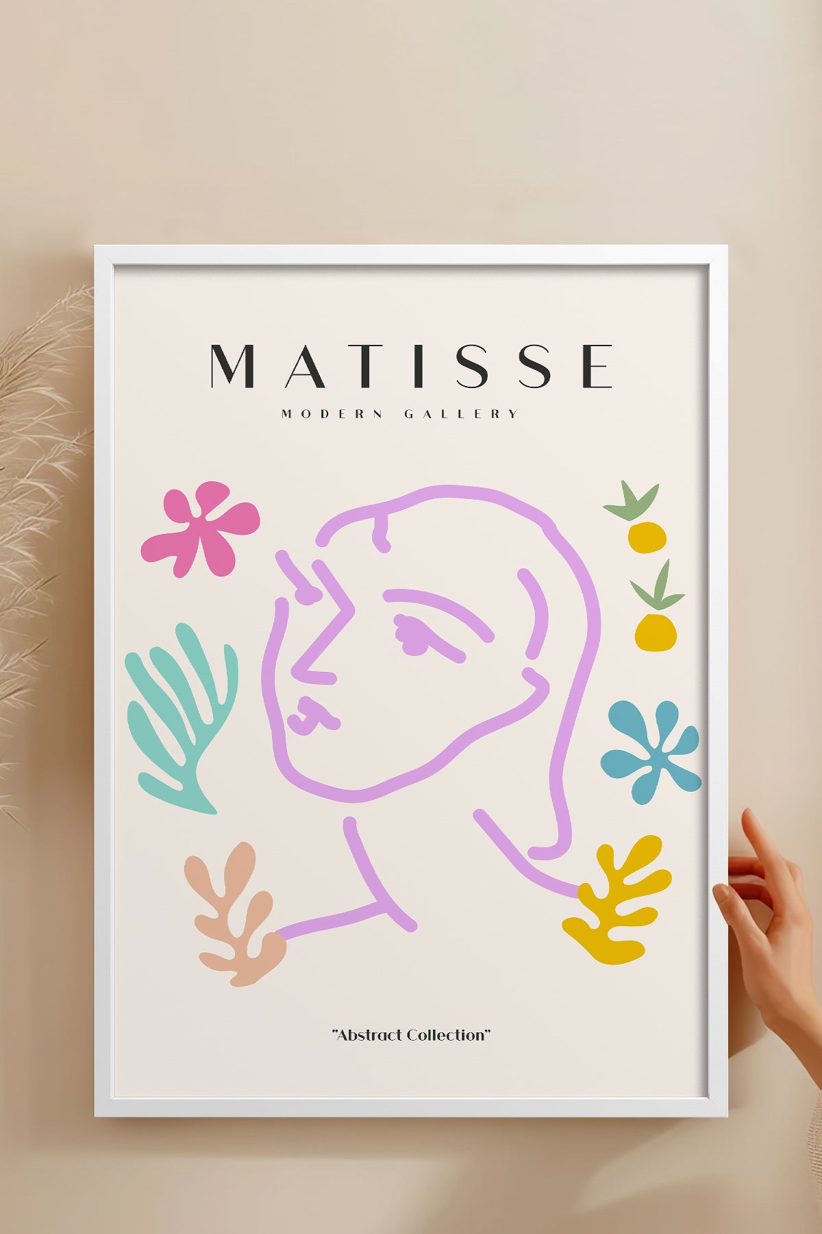 HOMEPACK Ahşap Çerçeveli Tablo Çerçeveli Poster Sanatsal Modern Duvar Dekoru MATISSE-24