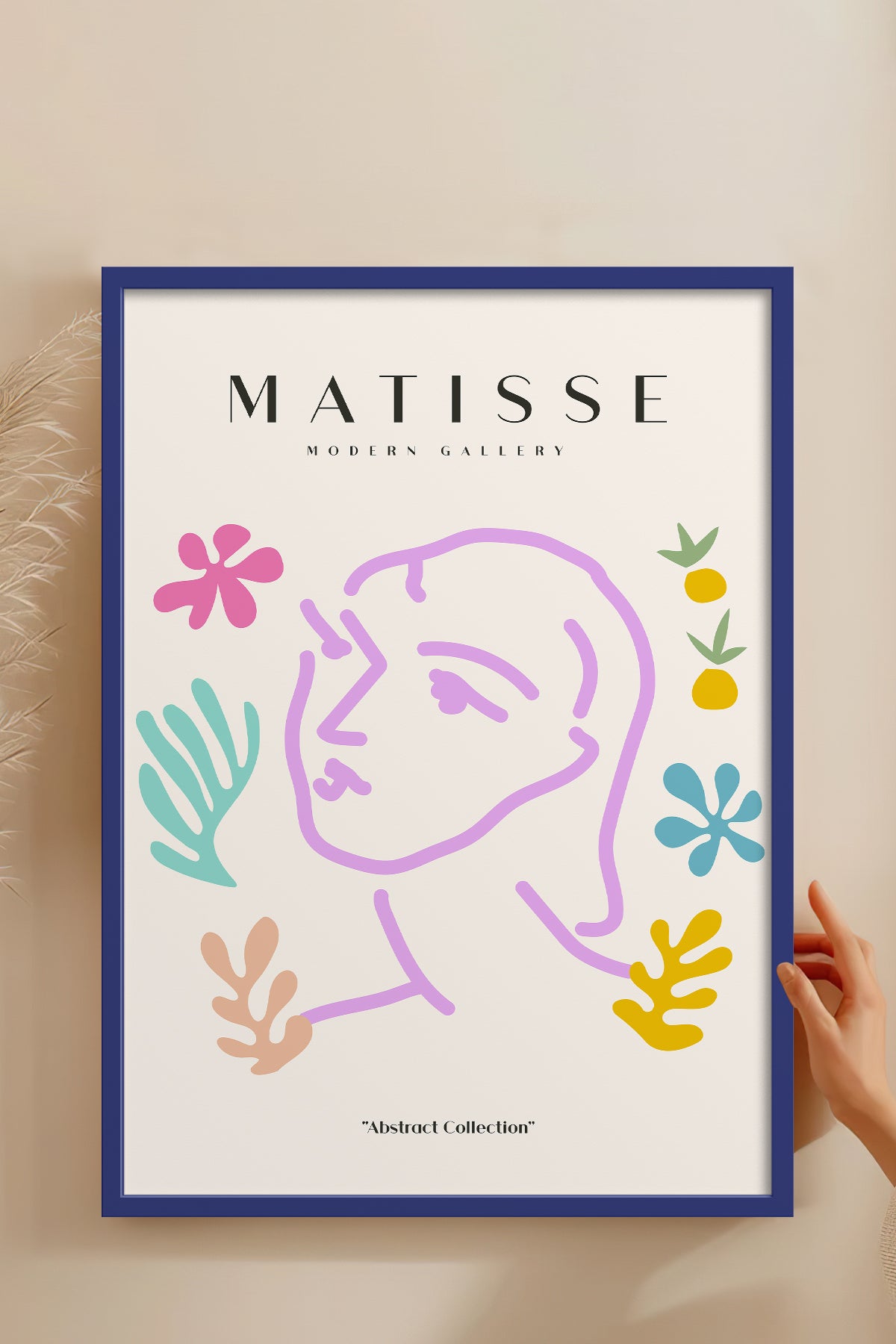 HOMEPACK Ahşap Çerçeveli Tablo Çerçeveli Poster Sanatsal Modern Duvar Dekoru MATISSE-24