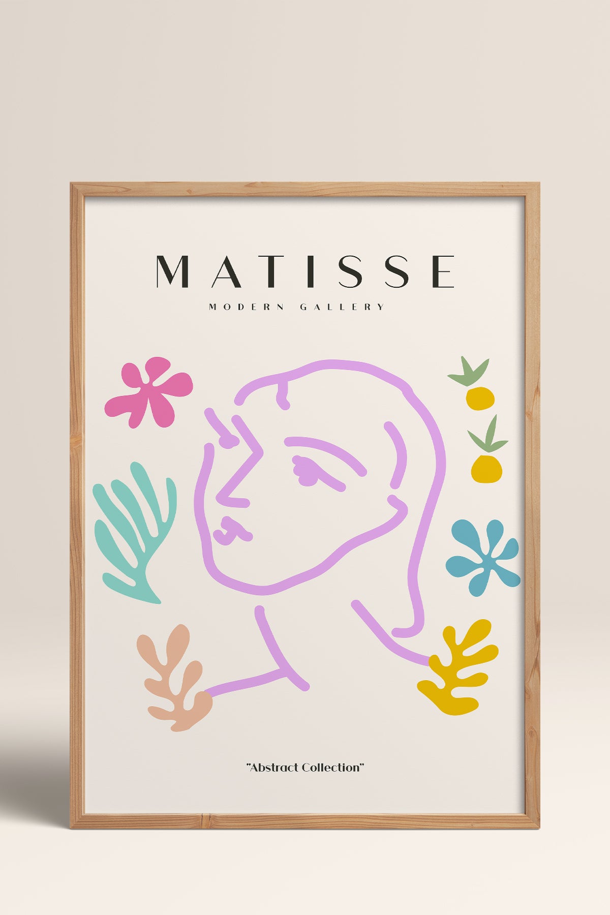 HOMEPACK Ahşap Çerçeveli Tablo Çerçeveli Poster Sanatsal Modern Duvar Dekoru MATISSE-24