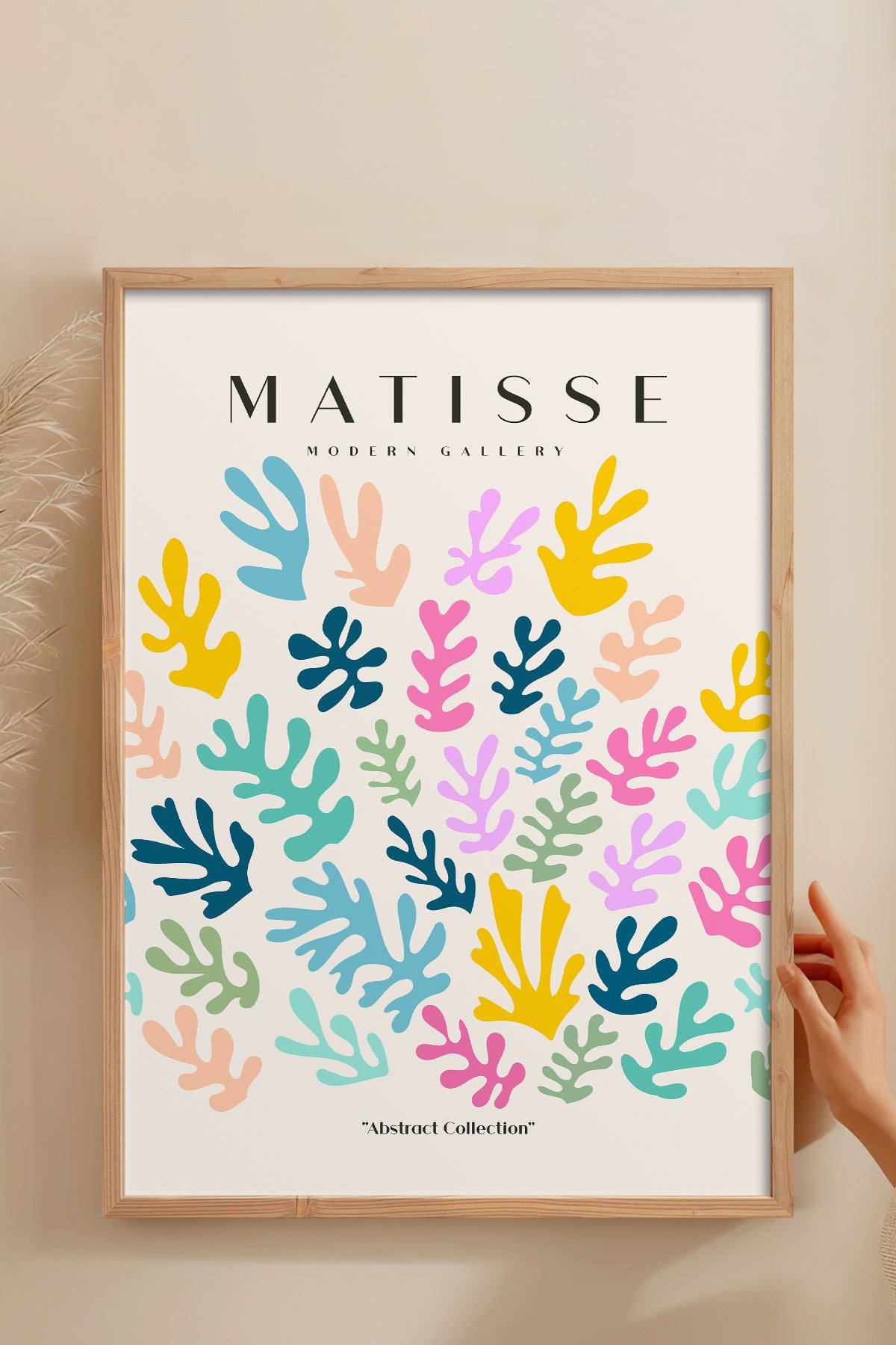 HOMEPACK Ahşap Çerçeveli Tablo Çerçeveli Poster Sanatsal Modern Duvar Dekoru MATISSE-25