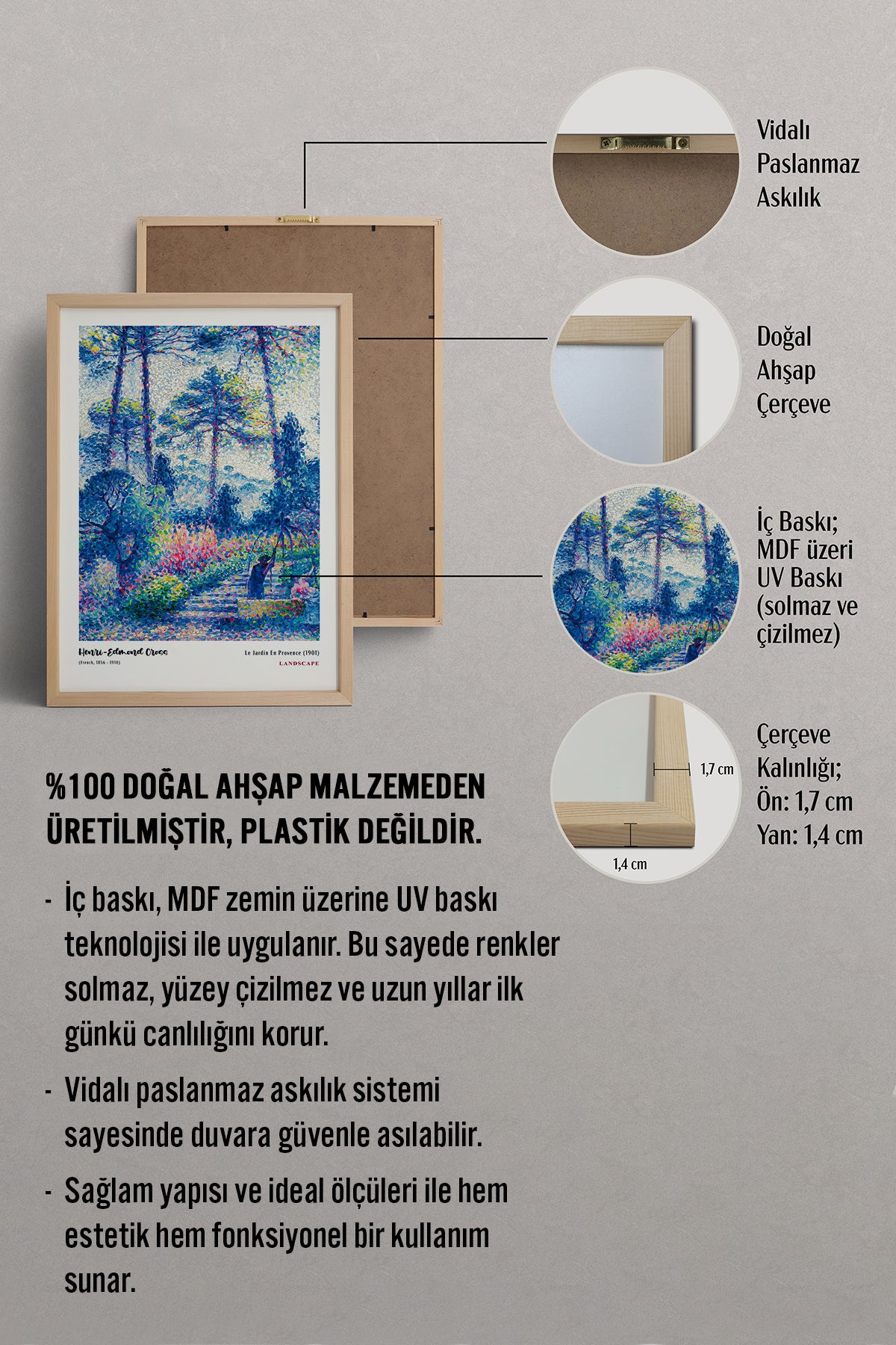 HOMEPACK Ahşap Çerçeveli Tablo Çerçeveli Poster Sanatsal Modern Duvar Dekoru MDN-10