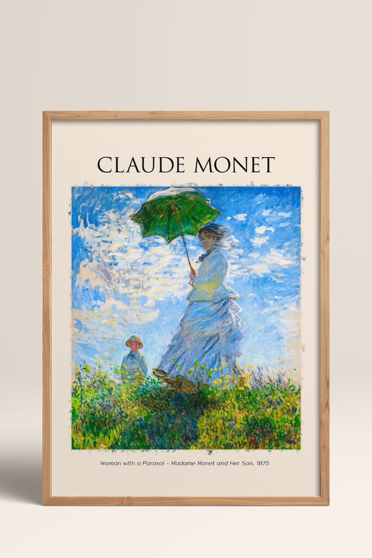 HOMEPACK Ahşap Çerçeveli Tablo Çerçeveli Poster Sanatsal Modern Duvar Dekoru MONET-01