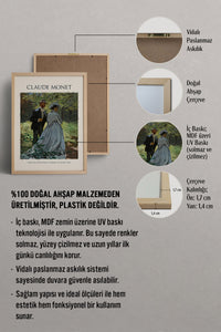 HOMEPACK Ahşap Çerçeveli Tablo Çerçeveli Poster Sanatsal Modern Duvar Dekoru MONET-02