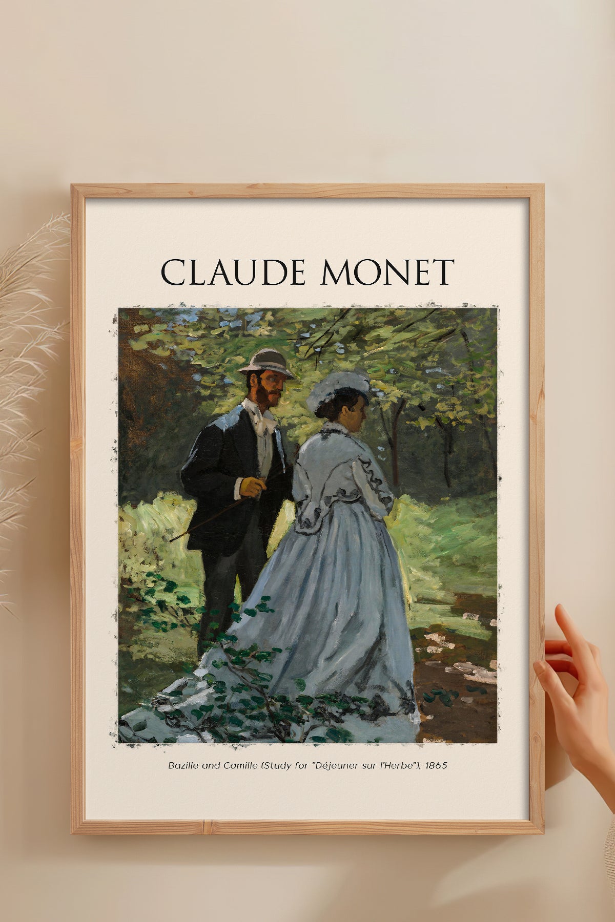 HOMEPACK Ahşap Çerçeveli Tablo Çerçeveli Poster Sanatsal Modern Duvar Dekoru MONET-02