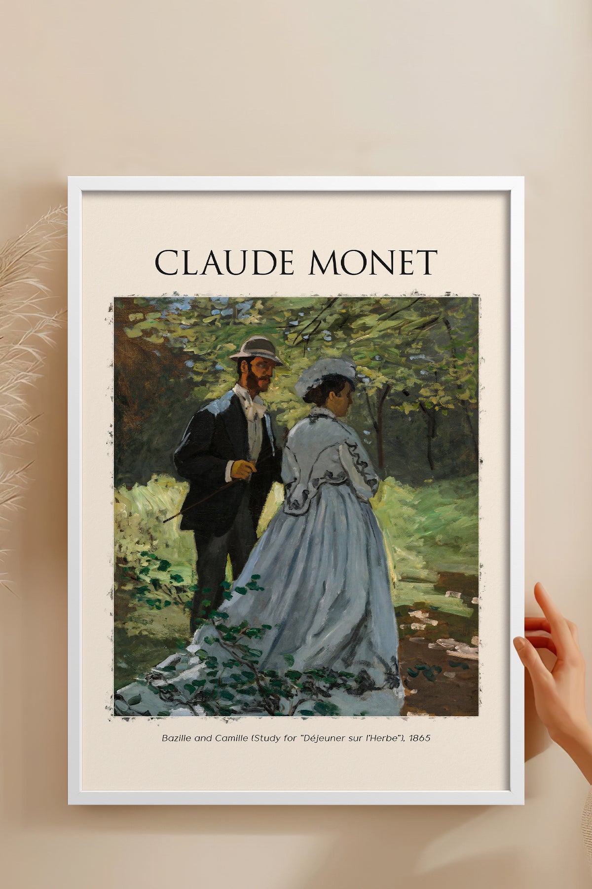 HOMEPACK Ahşap Çerçeveli Tablo Çerçeveli Poster Sanatsal Modern Duvar Dekoru MONET-02