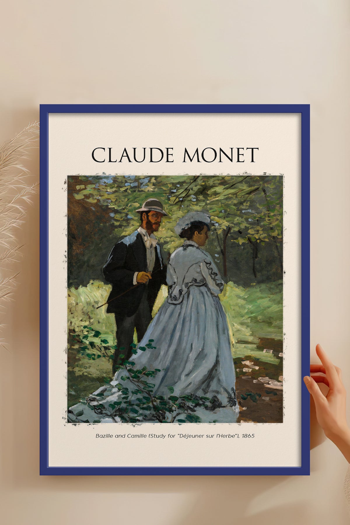 HOMEPACK Ahşap Çerçeveli Tablo Çerçeveli Poster Sanatsal Modern Duvar Dekoru MONET-02