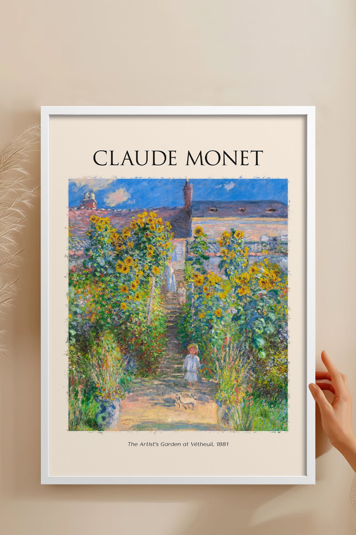HOMEPACK Ahşap Çerçeveli Tablo Çerçeveli Poster Sanatsal Modern Duvar Dekoru MONET-03