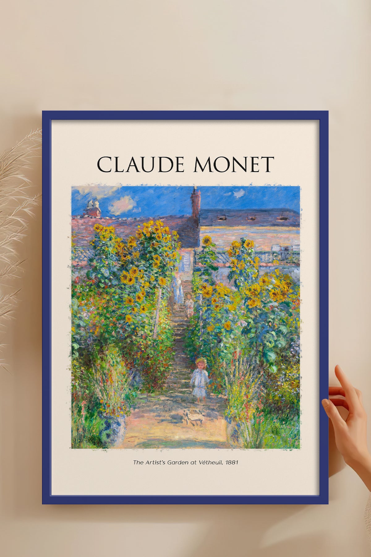 HOMEPACK Ahşap Çerçeveli Tablo Çerçeveli Poster Sanatsal Modern Duvar Dekoru MONET-03