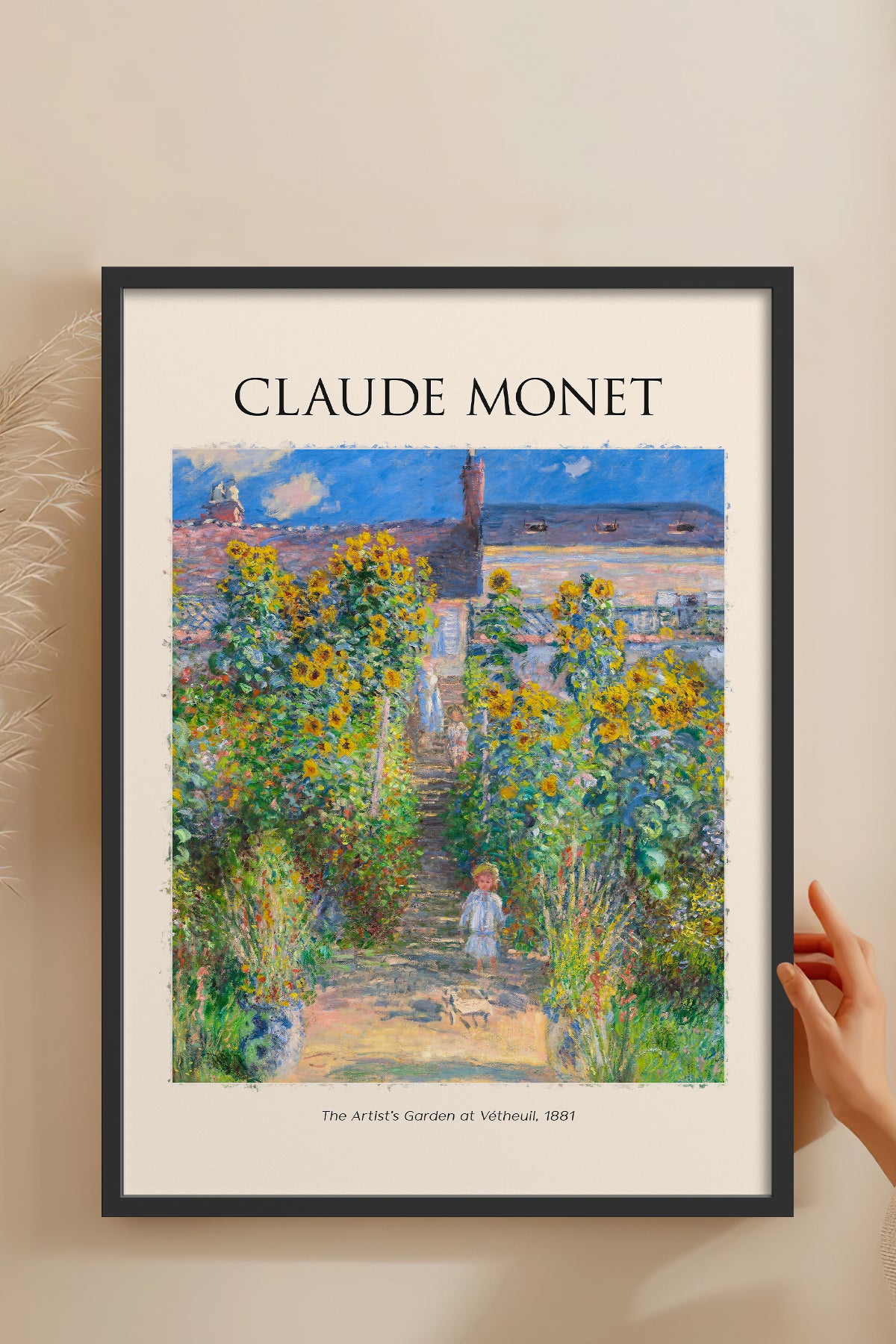 HOMEPACK Ahşap Çerçeveli Tablo Çerçeveli Poster Sanatsal Modern Duvar Dekoru MONET-03