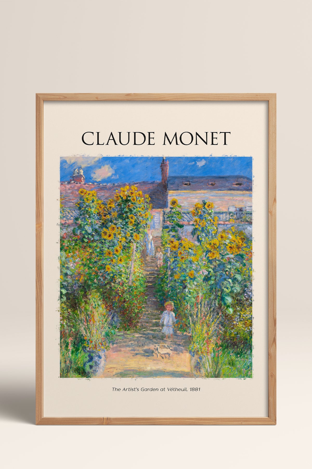 HOMEPACK Ahşap Çerçeveli Tablo Çerçeveli Poster Sanatsal Modern Duvar Dekoru MONET-03