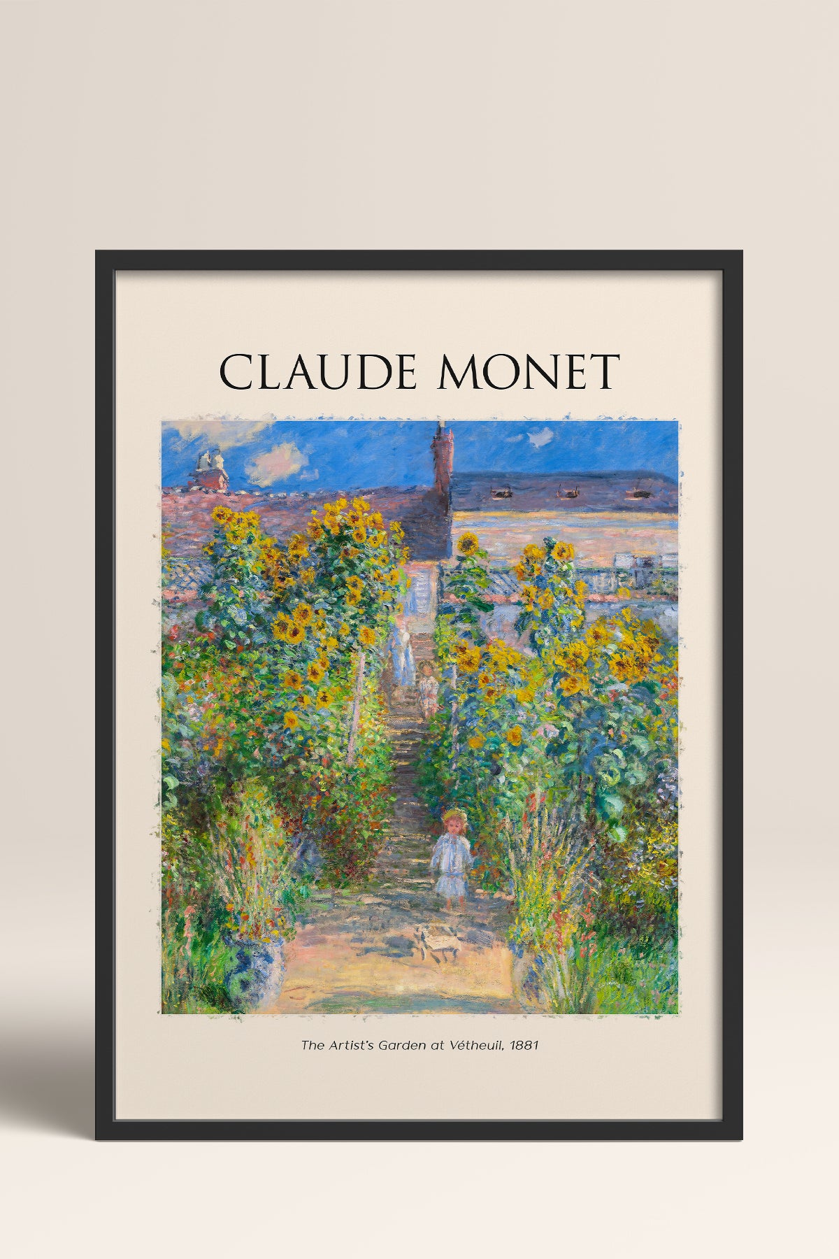 HOMEPACK Ahşap Çerçeveli Tablo Çerçeveli Poster Sanatsal Modern Duvar Dekoru MONET-03