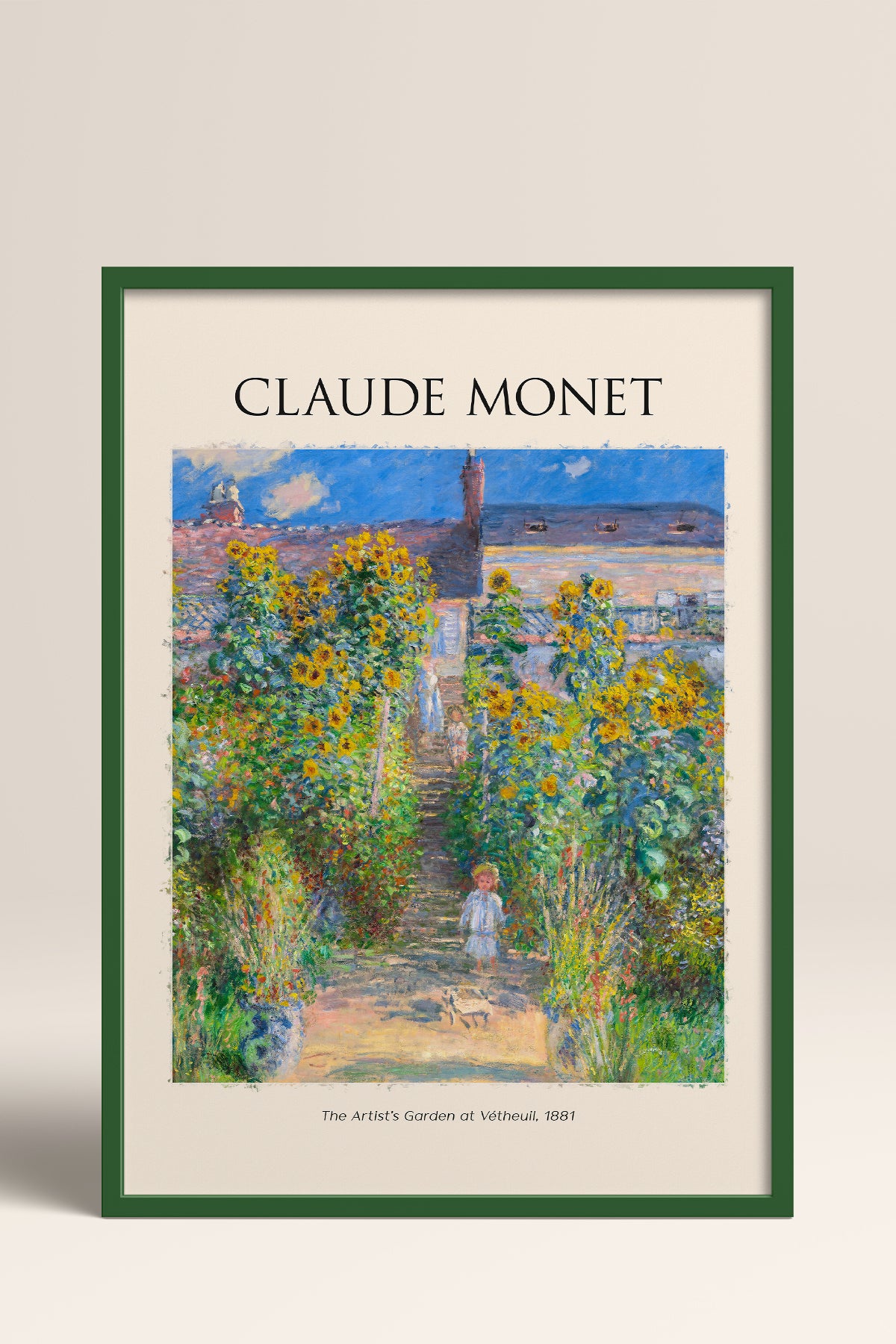 HOMEPACK Ahşap Çerçeveli Tablo Çerçeveli Poster Sanatsal Modern Duvar Dekoru MONET-03