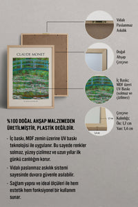HOMEPACK Ahşap Çerçeveli Tablo Çerçeveli Poster Sanatsal Modern Duvar Dekoru MONET-04