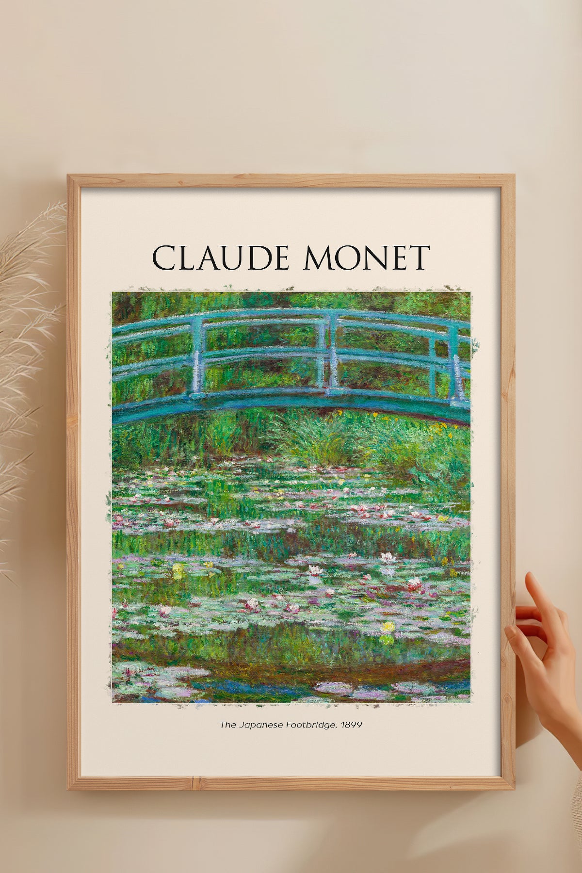 HOMEPACK Ahşap Çerçeveli Tablo Çerçeveli Poster Sanatsal Modern Duvar Dekoru MONET-04