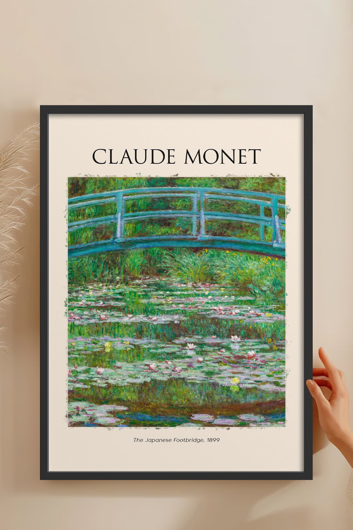 HOMEPACK Ahşap Çerçeveli Tablo Çerçeveli Poster Sanatsal Modern Duvar Dekoru MONET-04