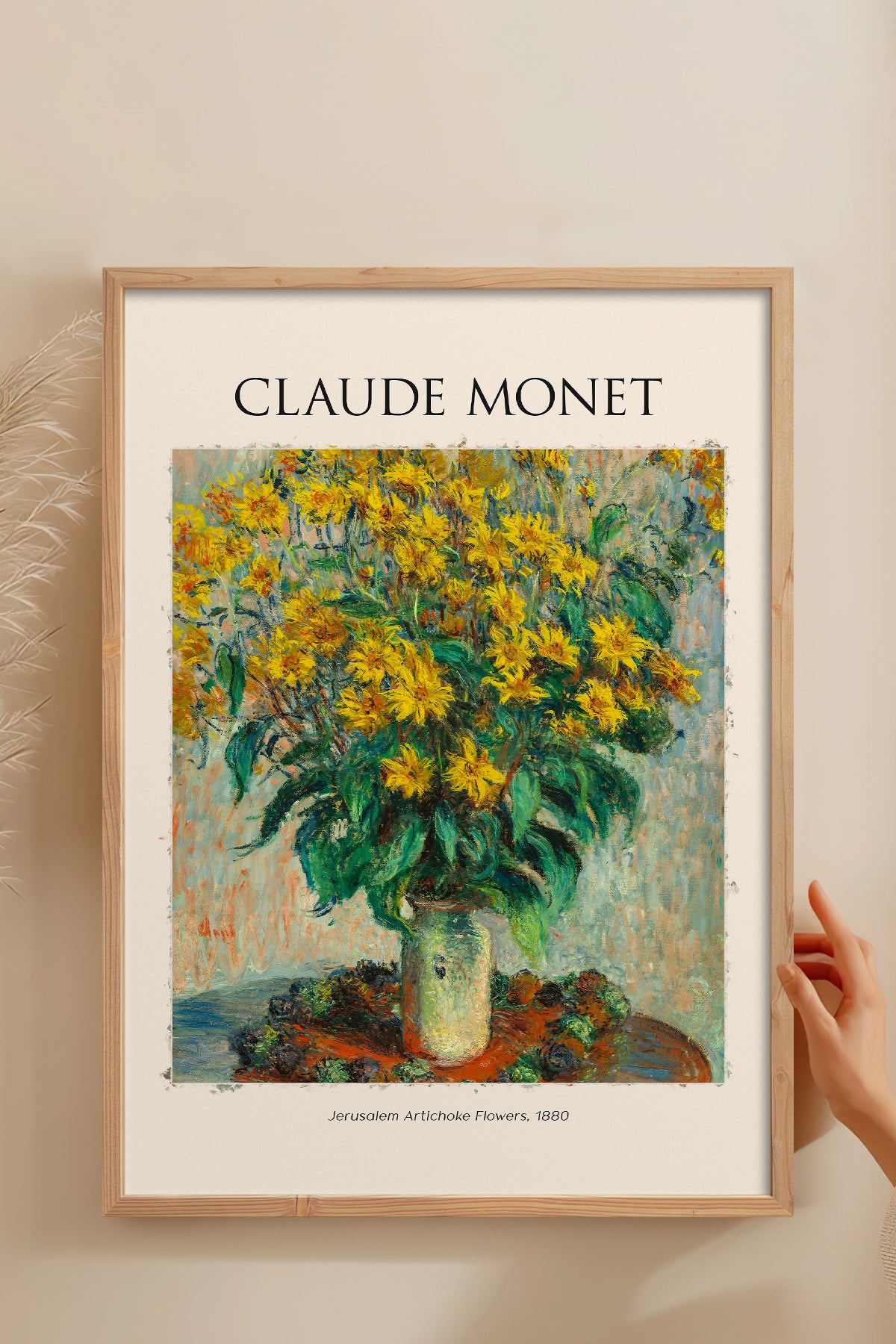 HOMEPACK Ahşap Çerçeveli Tablo Çerçeveli Poster Sanatsal Modern Duvar Dekoru MONET-05