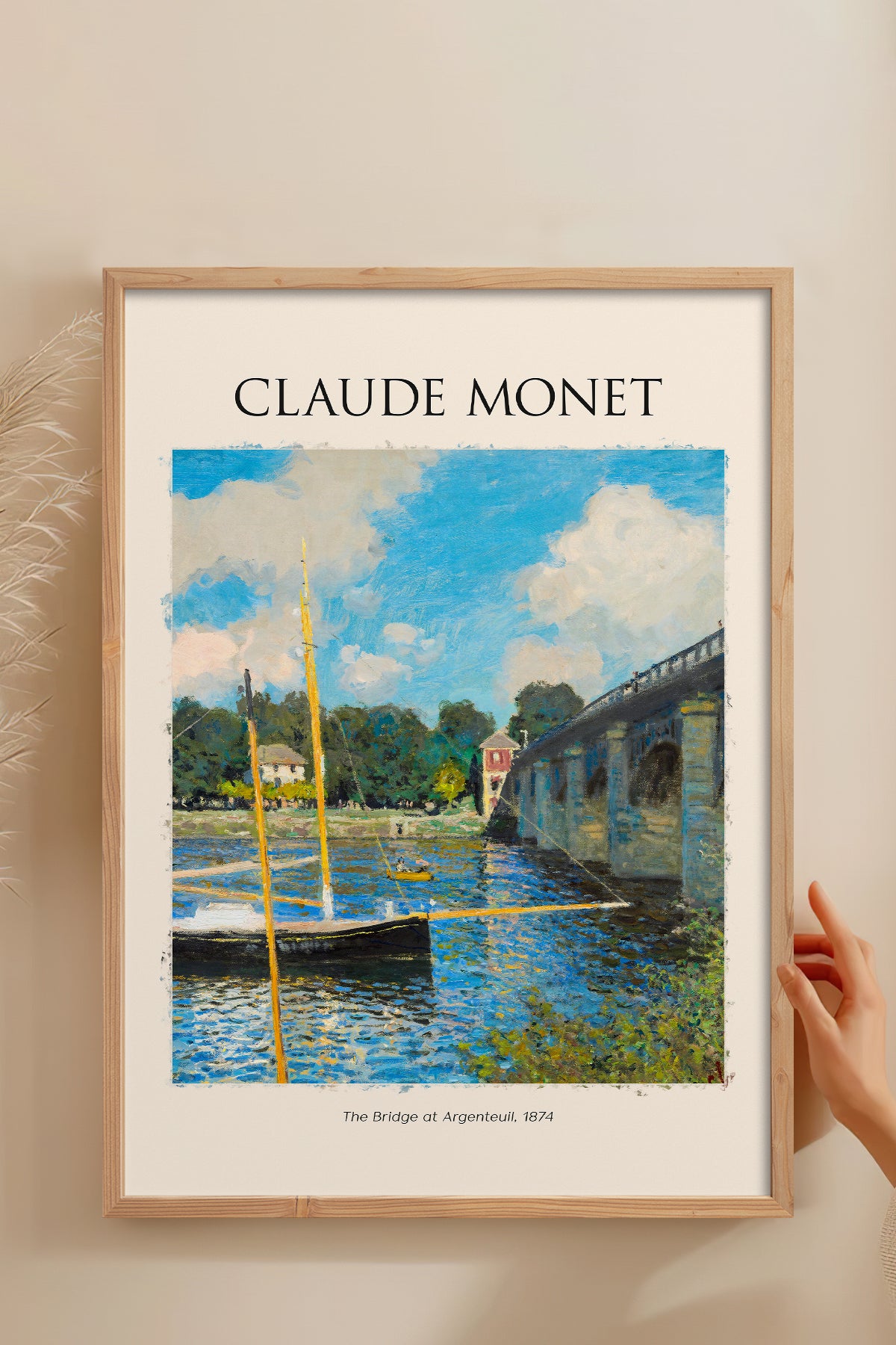 HOMEPACK Ahşap Çerçeveli Tablo Çerçeveli Poster Sanatsal Modern Duvar Dekoru MONET-06