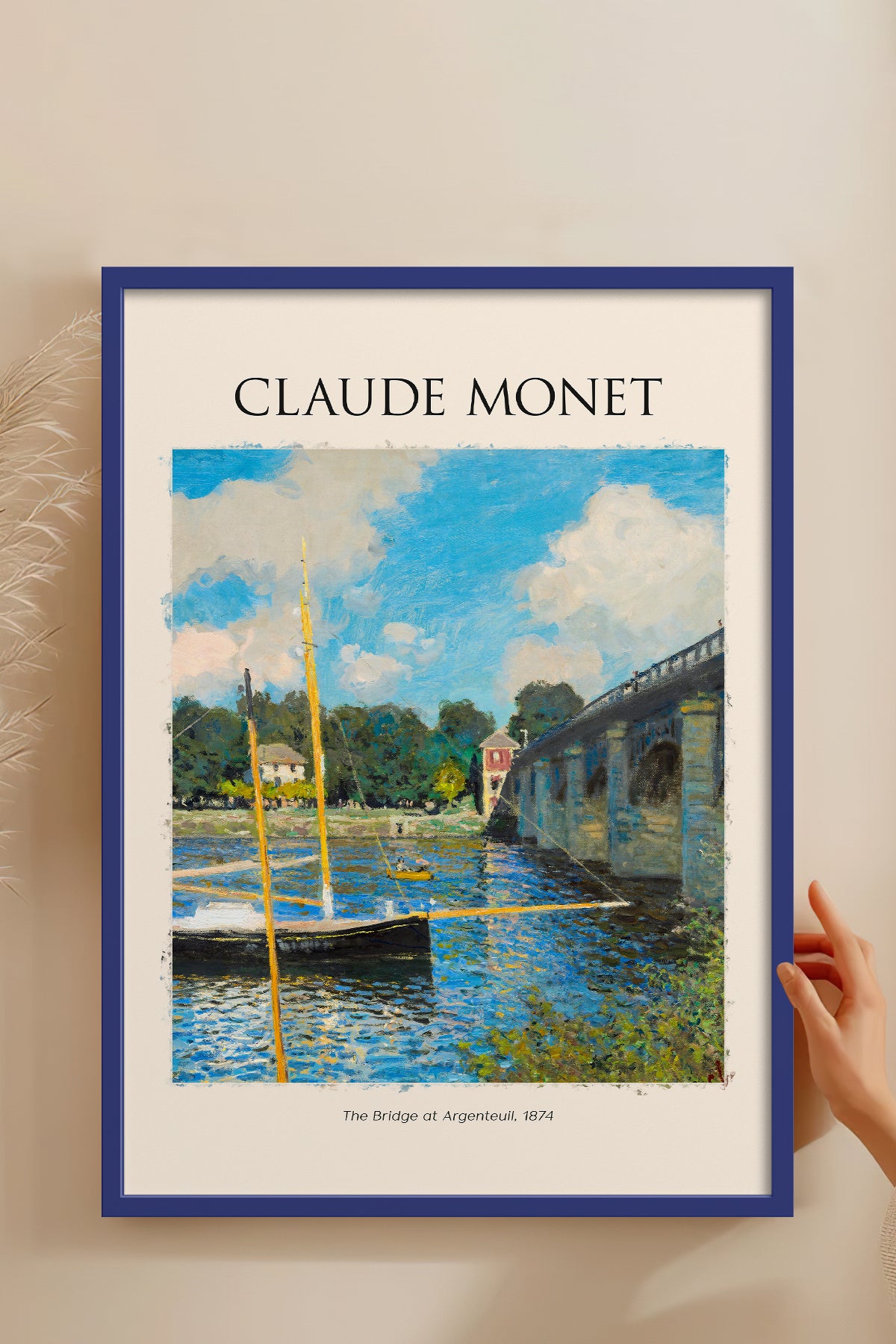 HOMEPACK Ahşap Çerçeveli Tablo Çerçeveli Poster Sanatsal Modern Duvar Dekoru MONET-06